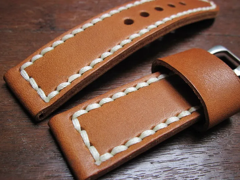 High-quality Handmade 24mm Leather Watch Strap Men's Handmade Cowhide Watch Strap Customization