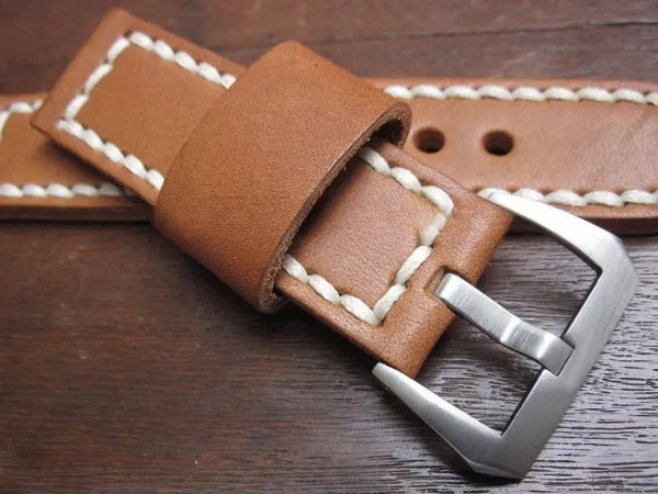 High-quality Handmade 24mm Leather Watch Strap Men's Handmade Cowhide Watch Strap Customization