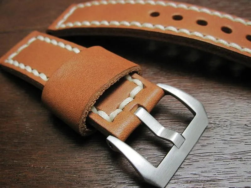 High-quality Handmade 24mm Leather Watch Strap Men's Handmade Cowhide Watch Strap Customization