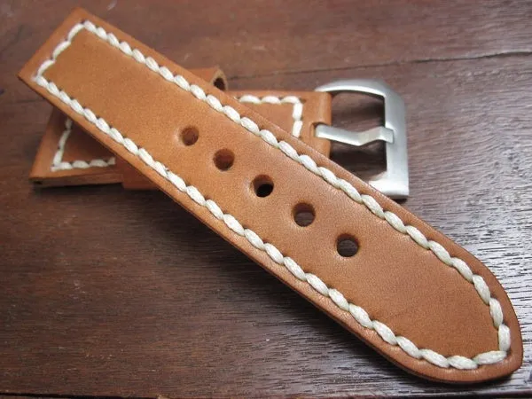 High-quality Handmade 24mm Leather Watch Strap Men's Handmade Cowhide Watch Strap Customization