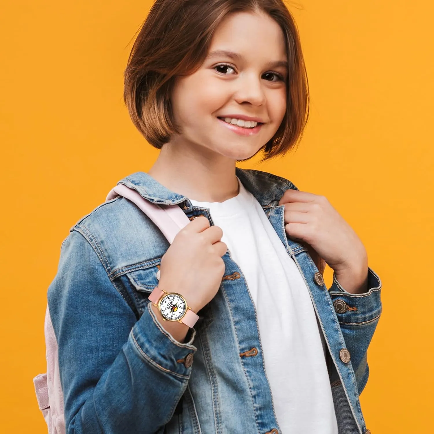 JewelryWe Black Cute Anime Watch: Men Women Simulated Quartz Skull Decorated Ultra-Thin Watch with Roman Scale Eco-Friendly Silicone Strap Watch