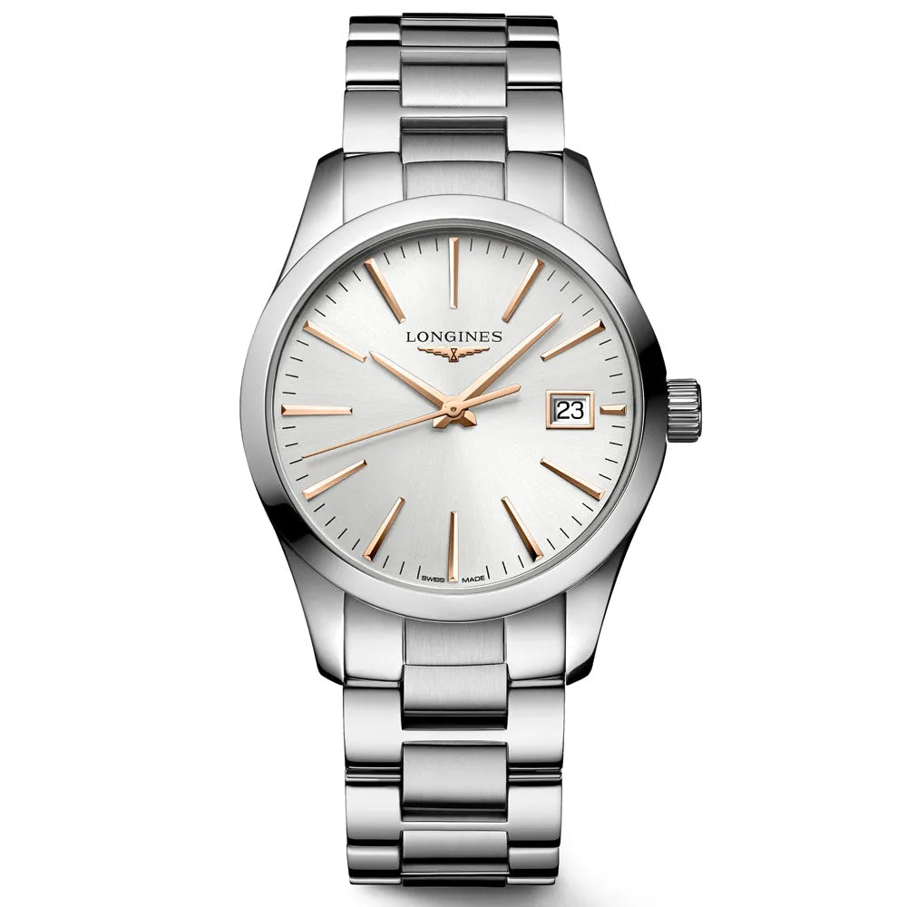 Longines Conquest Classic 34mm Silver Dial Ladies Quartz Watch L2.386.4.72.6