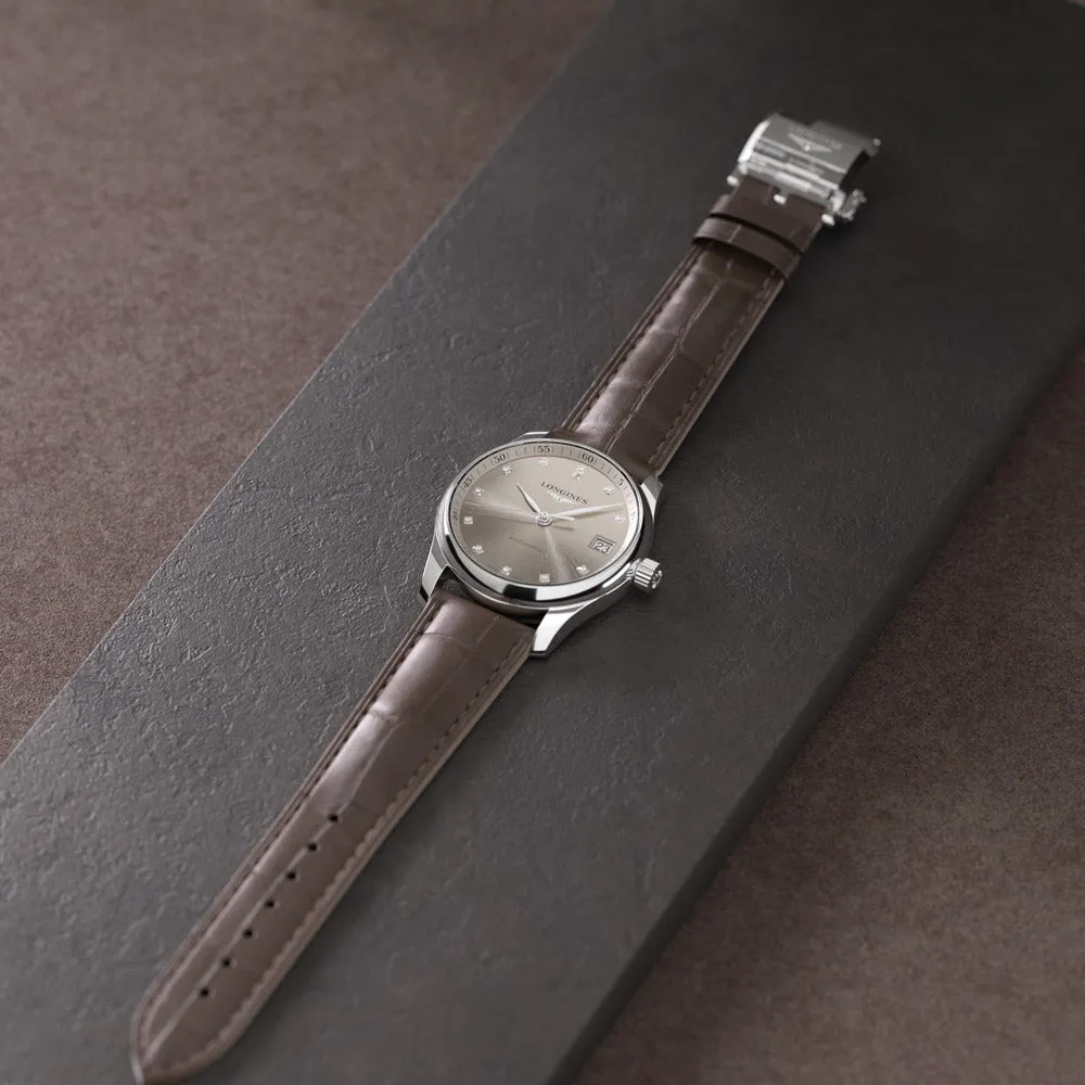 Longines Master Collection 34mm Beige Dial Diamond Automatic Ladies Watch L2.357.4.07.2