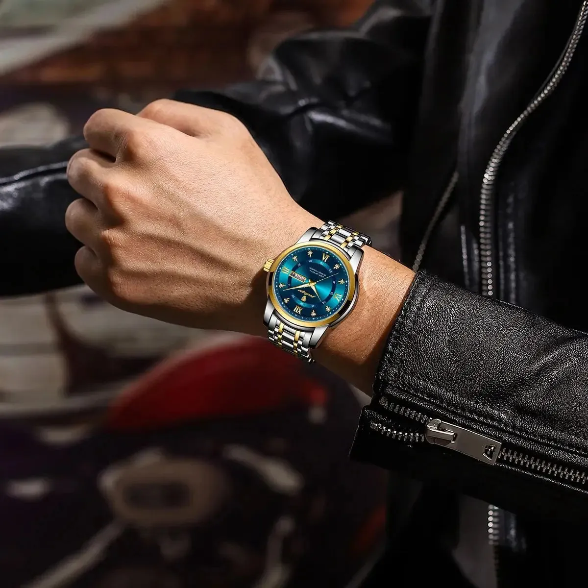 Luxury Watch for Men - Elegant Date and Week Display, Waterproof, Luminous, Quartz, Stainless Steel, Sports Men's Watch