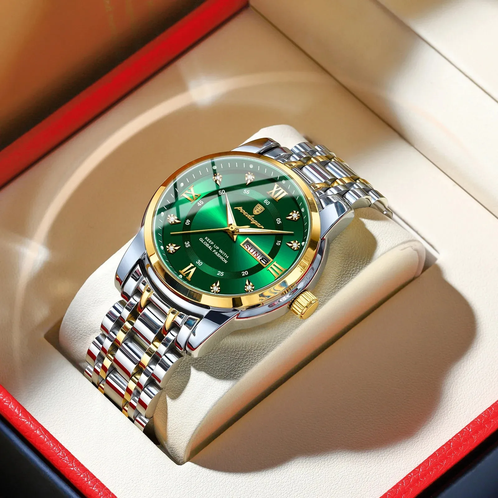 Luxury Watch for Men - Elegant Date and Week Display, Waterproof, Luminous, Quartz, Stainless Steel, Sports Men's Watch