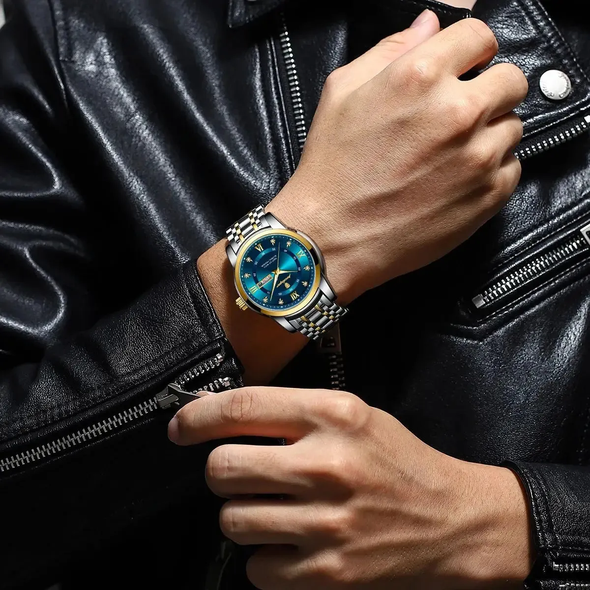 Luxury Watch for Men - Elegant Date and Week Display, Waterproof, Luminous, Quartz, Stainless Steel, Sports Men's Watch