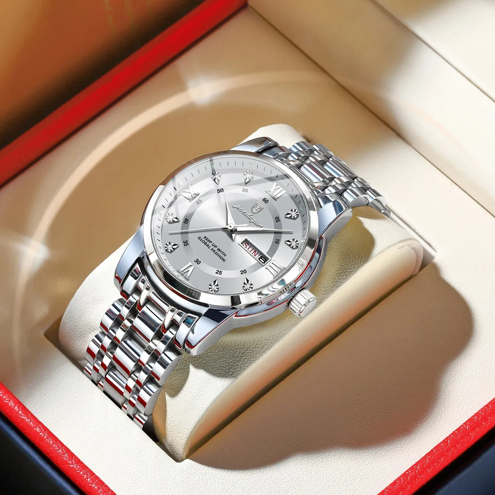 Luxury Watch for Men - Elegant Date and Week Display, Waterproof, Luminous, Quartz, Stainless Steel, Sports Men's Watch
