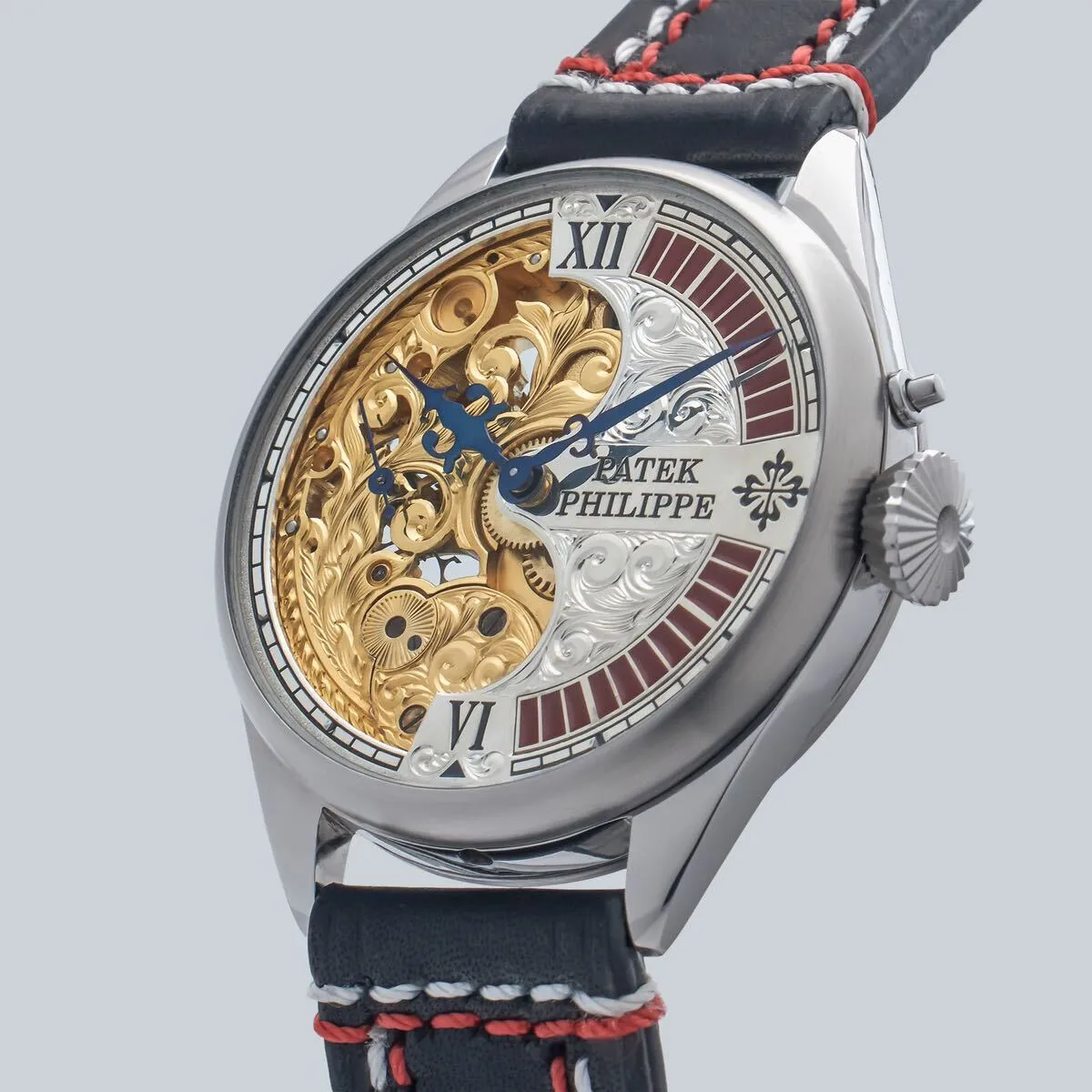 Marriage Watch Patek Philippe 44mm Men's Watch With A Pocket Watch Manual Winding Skeleton