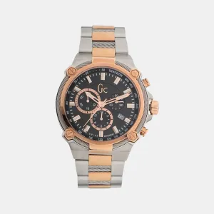 Men's Black Dial Chronograph Stainless Steel Watch Y24002G2MF