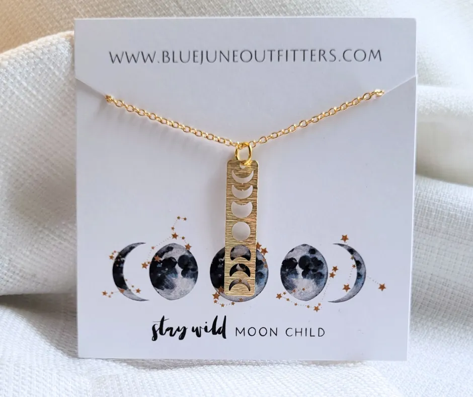 MOON PHASE NECKLACE | CELESTIAL BOHEMIAN JEWELRY
