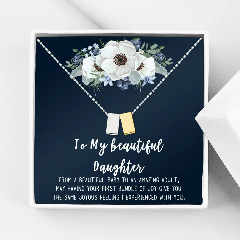 Mother Daughter Necklace Jewelry with Gift Box Card - Gifts for Mom, Daughter, Birthday, Mothers Day - Two Infinity Necklace for Women [Gold Infiniry Ring, No-Personalized Card]