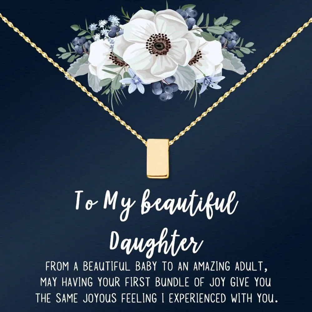Mother Daughter Necklace Jewelry with Gift Box Card - Gifts for Mom, Daughter, Birthday, Mothers Day - Two Infinity Necklace for Women [Gold Infiniry Ring, No-Personalized Card]