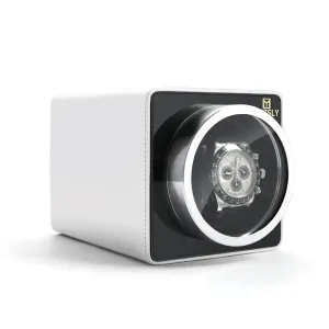MOZSLY® Single Watch Winder - White Leather