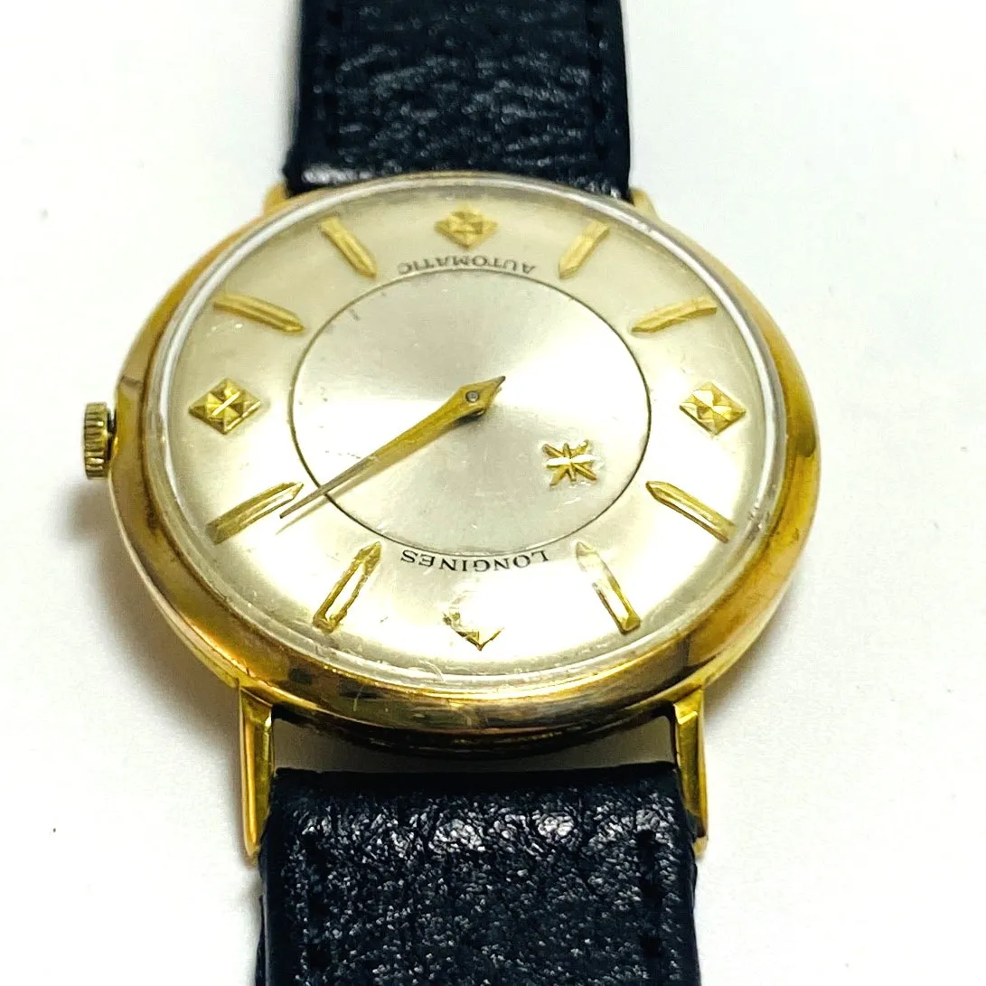 Mystery Dial Longines Automatic 1950s 10kGF Men's Women's Vintage Analog Watch Good Condition
