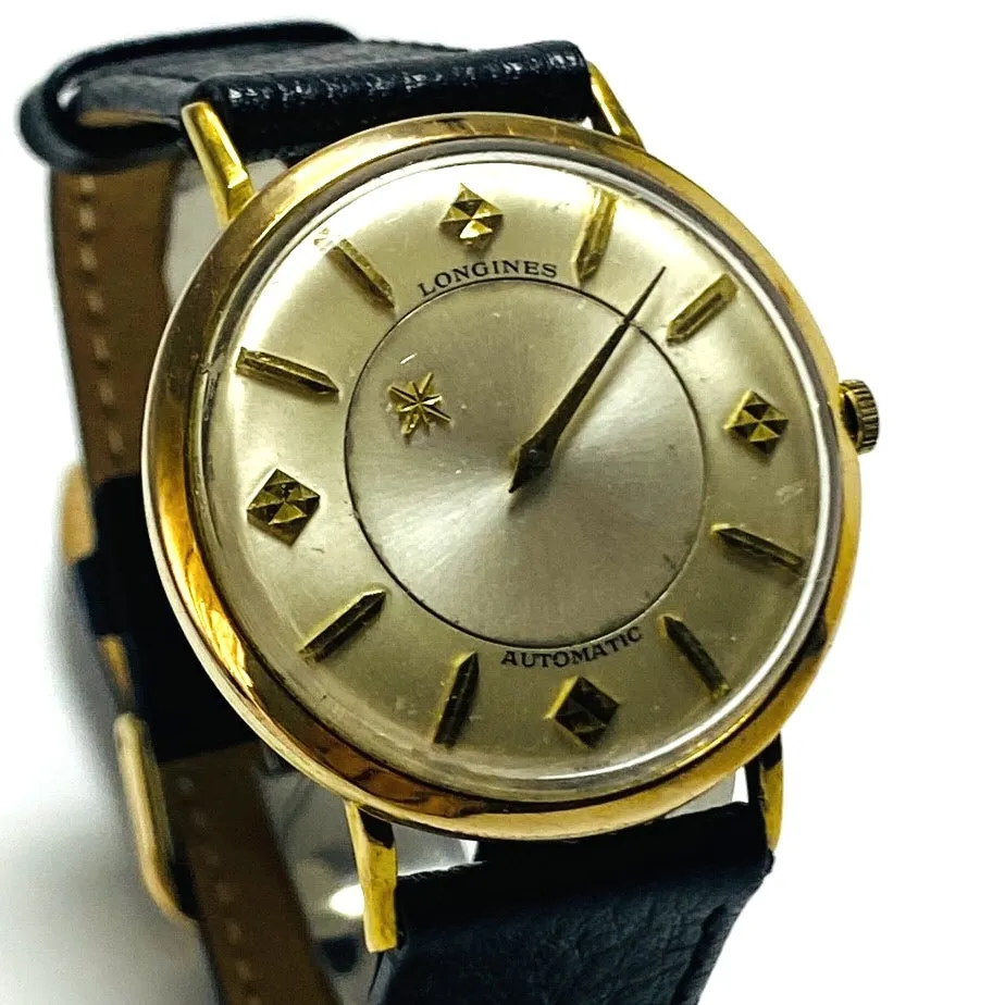 Mystery Dial Longines Automatic 1950s 10kGF Men's Women's Vintage Analog Watch Good Condition