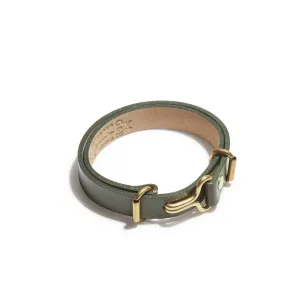 Narrow Leather Visor Cuff (Antique Brass   Olive)