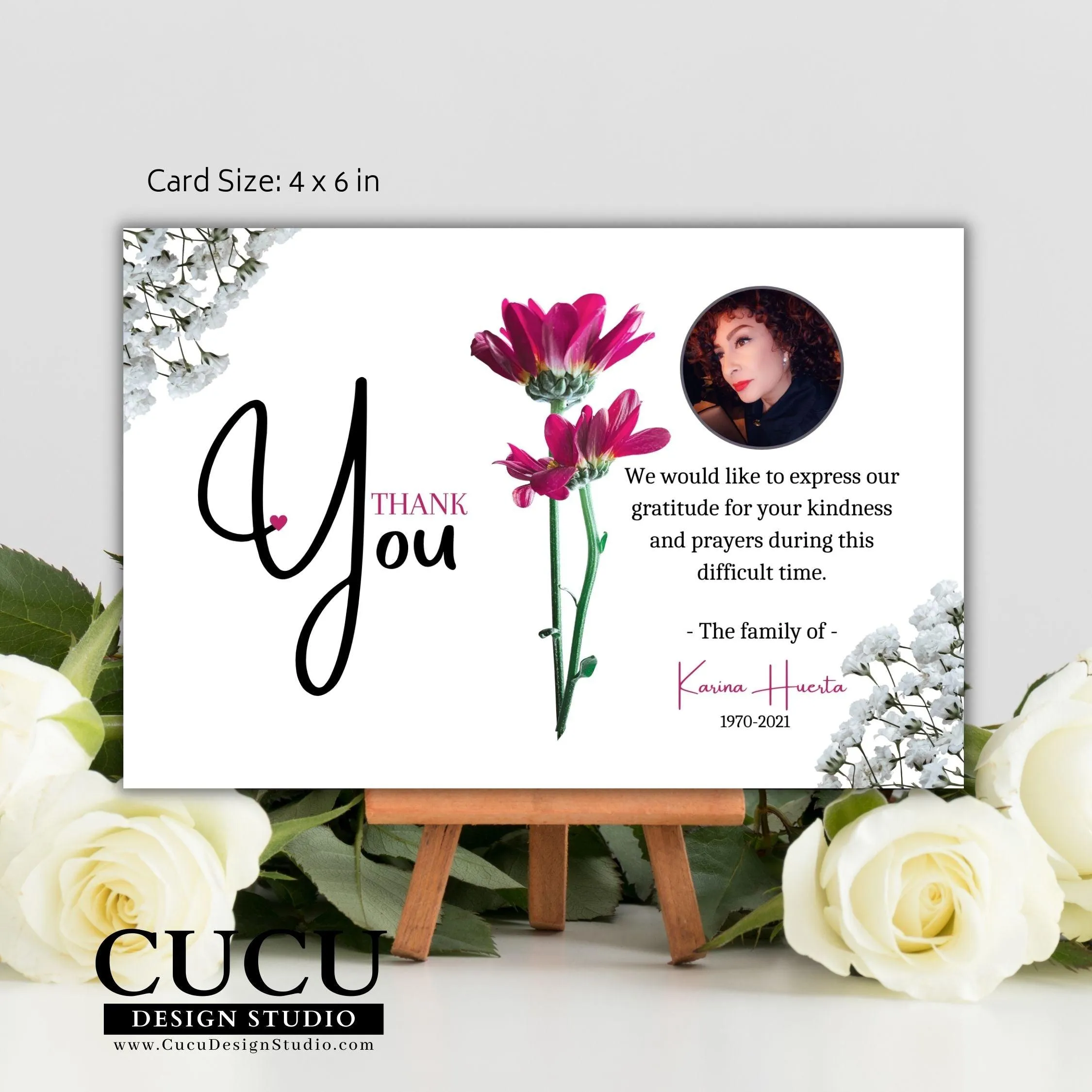 Online Digital Funeral Thank You Card Template