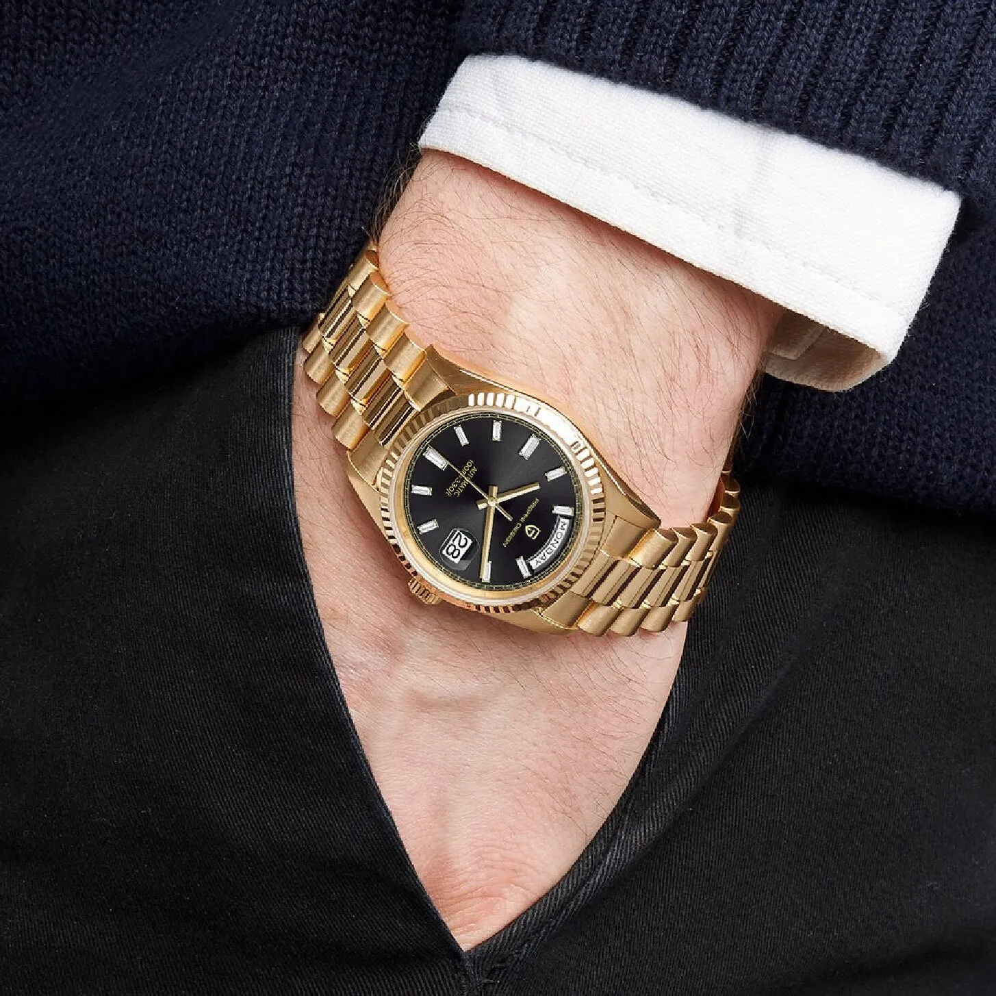 PAGANI DESIGN DD36 Gold Luxury Automatic Mechanical Watch For Men ST16 100M Waterproof 2022 New AR sapphire glass Men&#39;s Watches