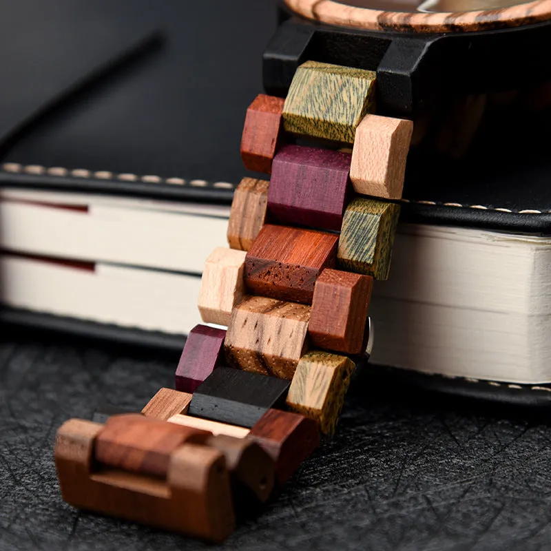 Personalised Wooden Watch Couple Watch Calendar Date & Day Black Color (Nationwide Delivery)