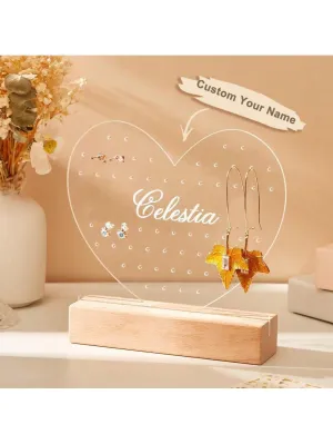 Personalized Acrylic Jewelry Display Stand With Customized Name, Girl'S