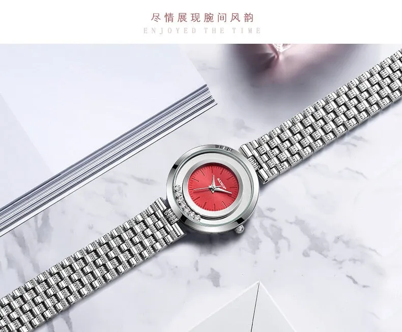 Purple Alloy Fashion Ultra-thin Waterproof Quartz Watch for Ladies