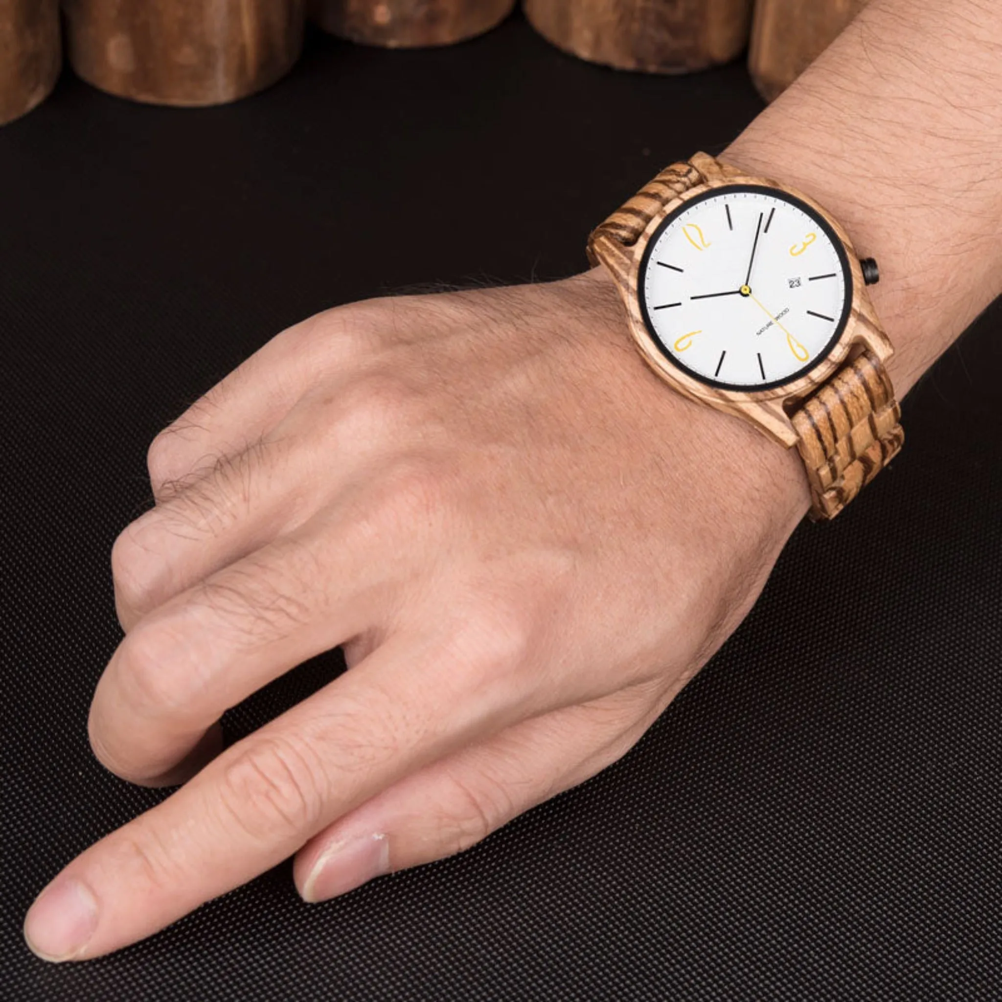 Rennes - Zebrawood Minimal Watch