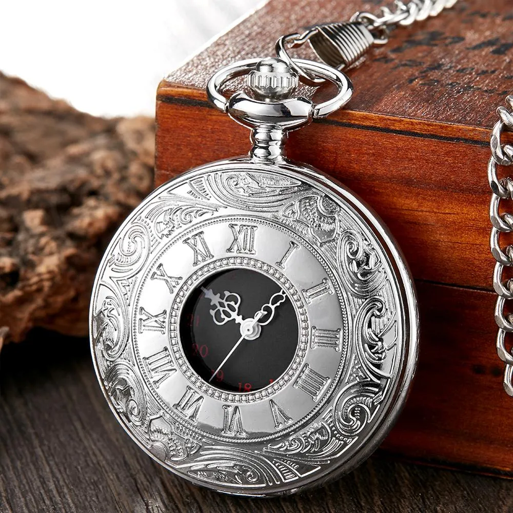 Retro Vintage Antique Steampunk Quartz Pocket Watch for Men Women