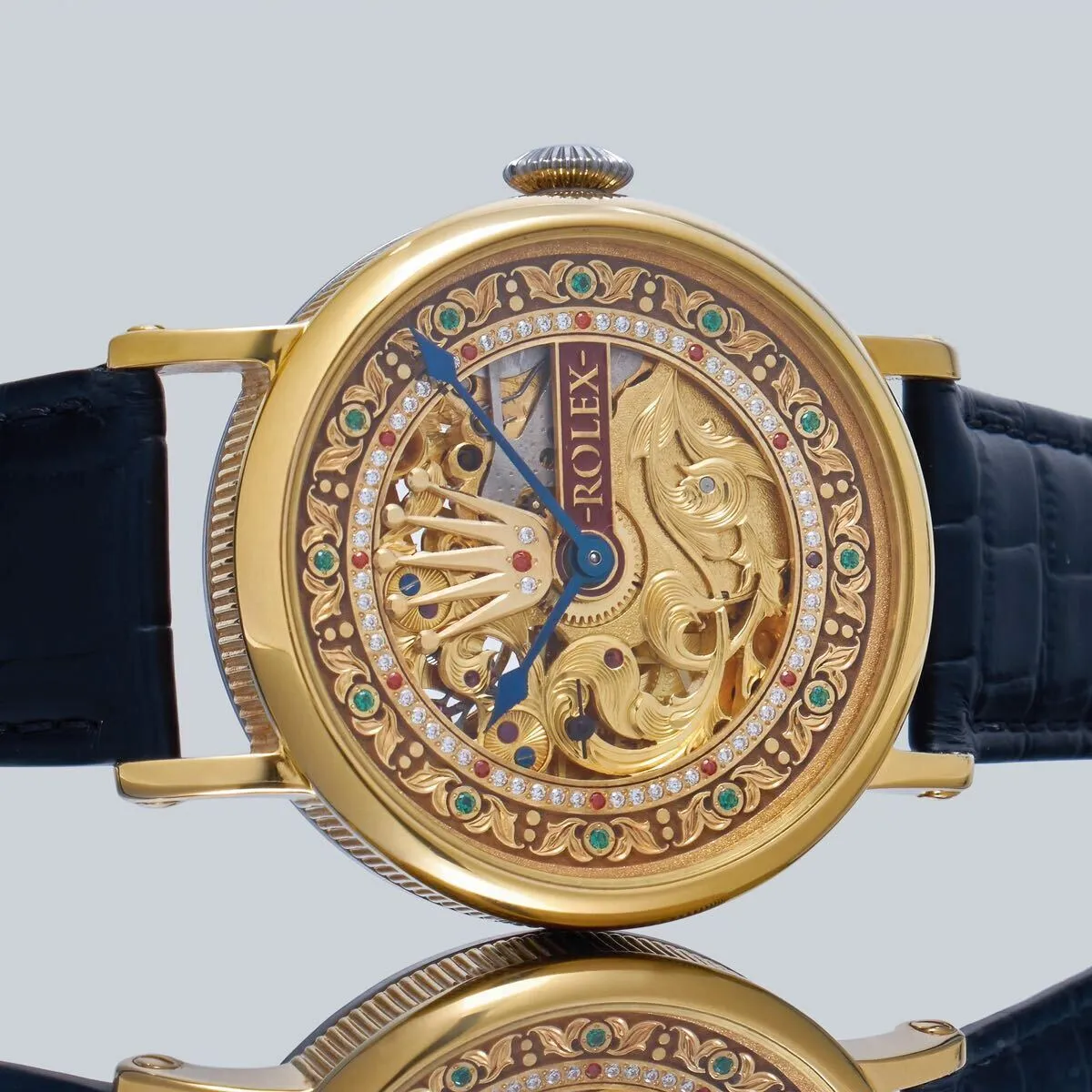 Rolex 44mm Men's Wristwatch Arranged As A Pocket Watch Manual Winding Skeleton Marriage Watch