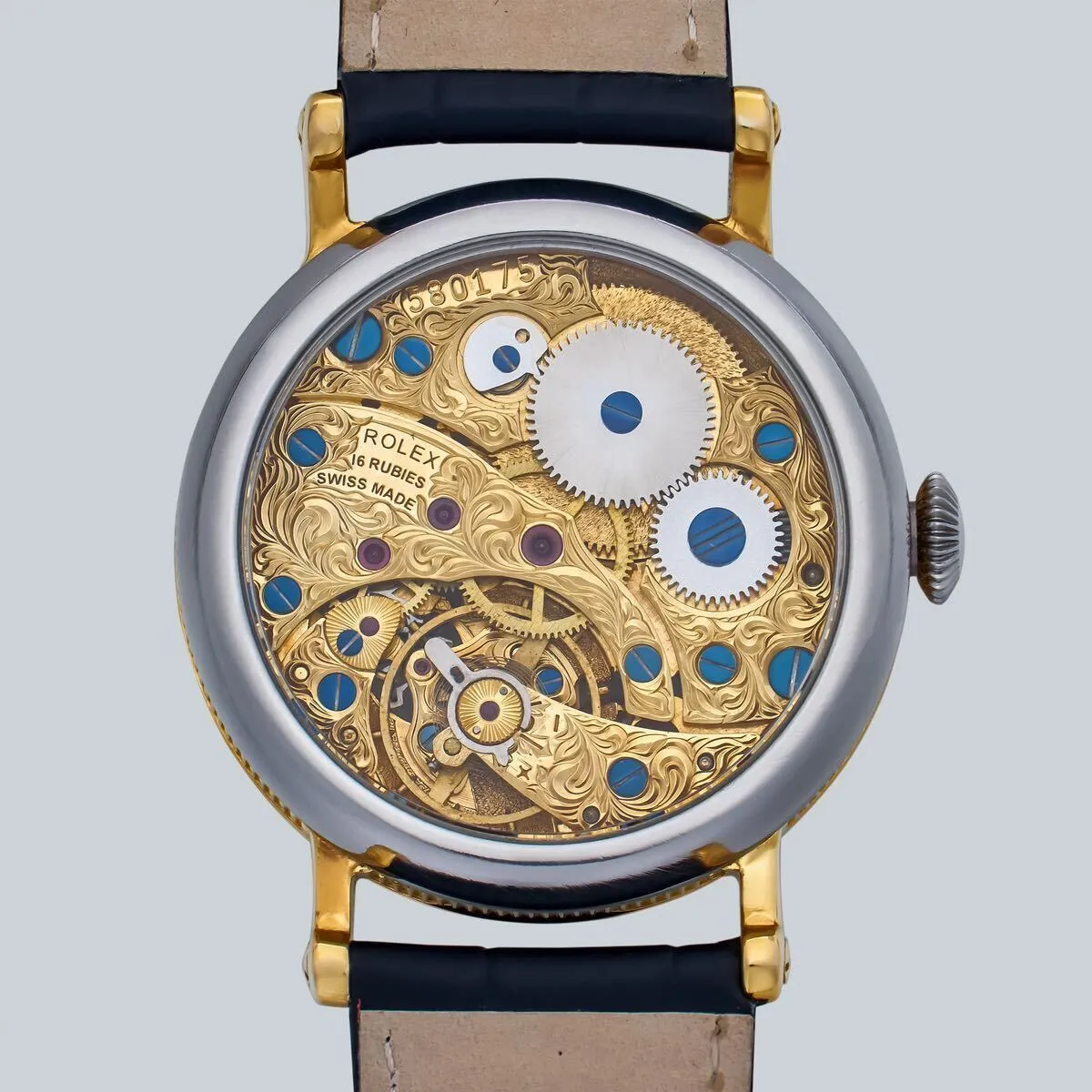 Rolex 44mm Men's Wristwatch Arranged As A Pocket Watch Manual Winding Skeleton Marriage Watch