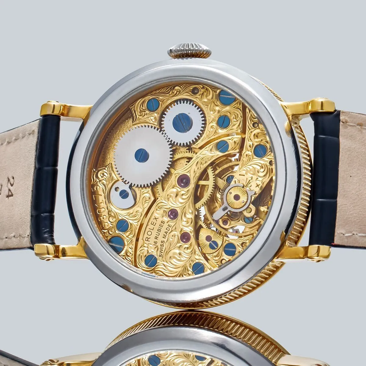 Rolex 44mm Men's Wristwatch Arranged As A Pocket Watch Manual Winding Skeleton Marriage Watch