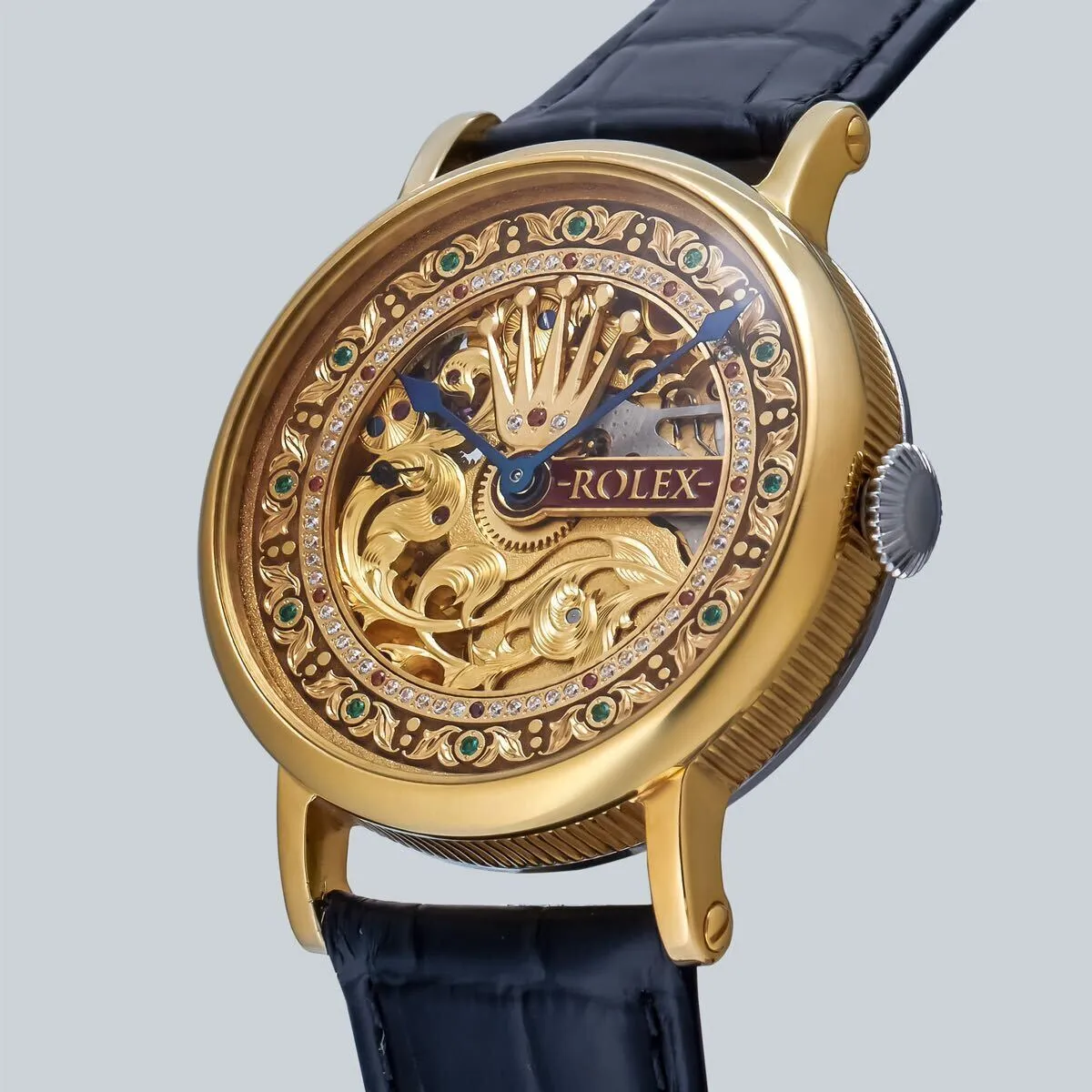 Rolex 44mm Men's Wristwatch Arranged As A Pocket Watch Manual Winding Skeleton Marriage Watch