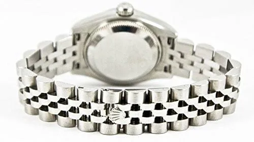 Rolex Ladys New Style Heavy Band Stainless Steel Datejust Model 179174 Jubilee Band 18K White Gold Fluted Bezel White Roman Dial