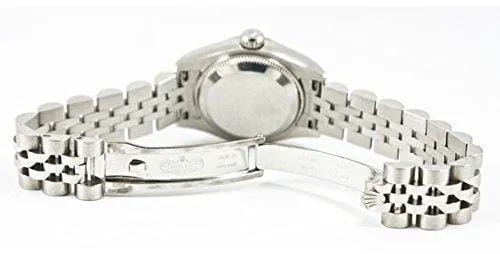 Rolex Ladys New Style Heavy Band Stainless Steel Datejust Model 179174 Jubilee Band 18K White Gold Fluted Bezel White Roman Dial
