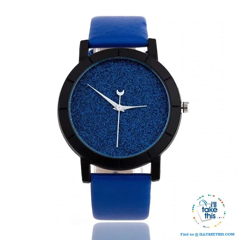Shimmering Moon Star style Ladies wrist Watches - 5 Color options