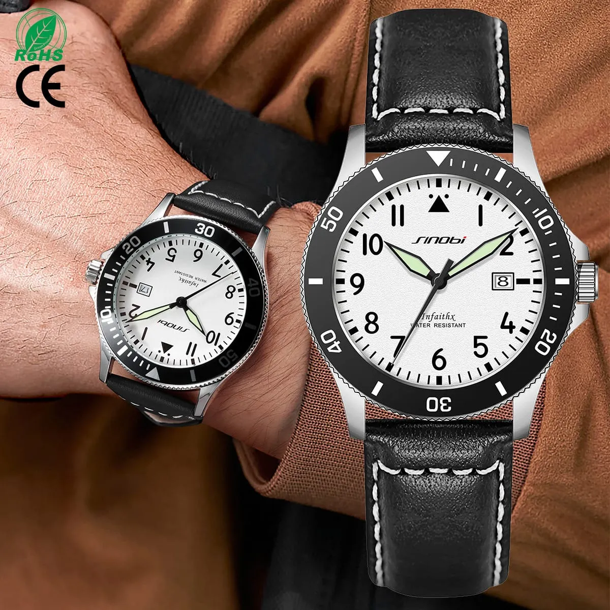 Sinobi Gent's Genuine Leather Watch