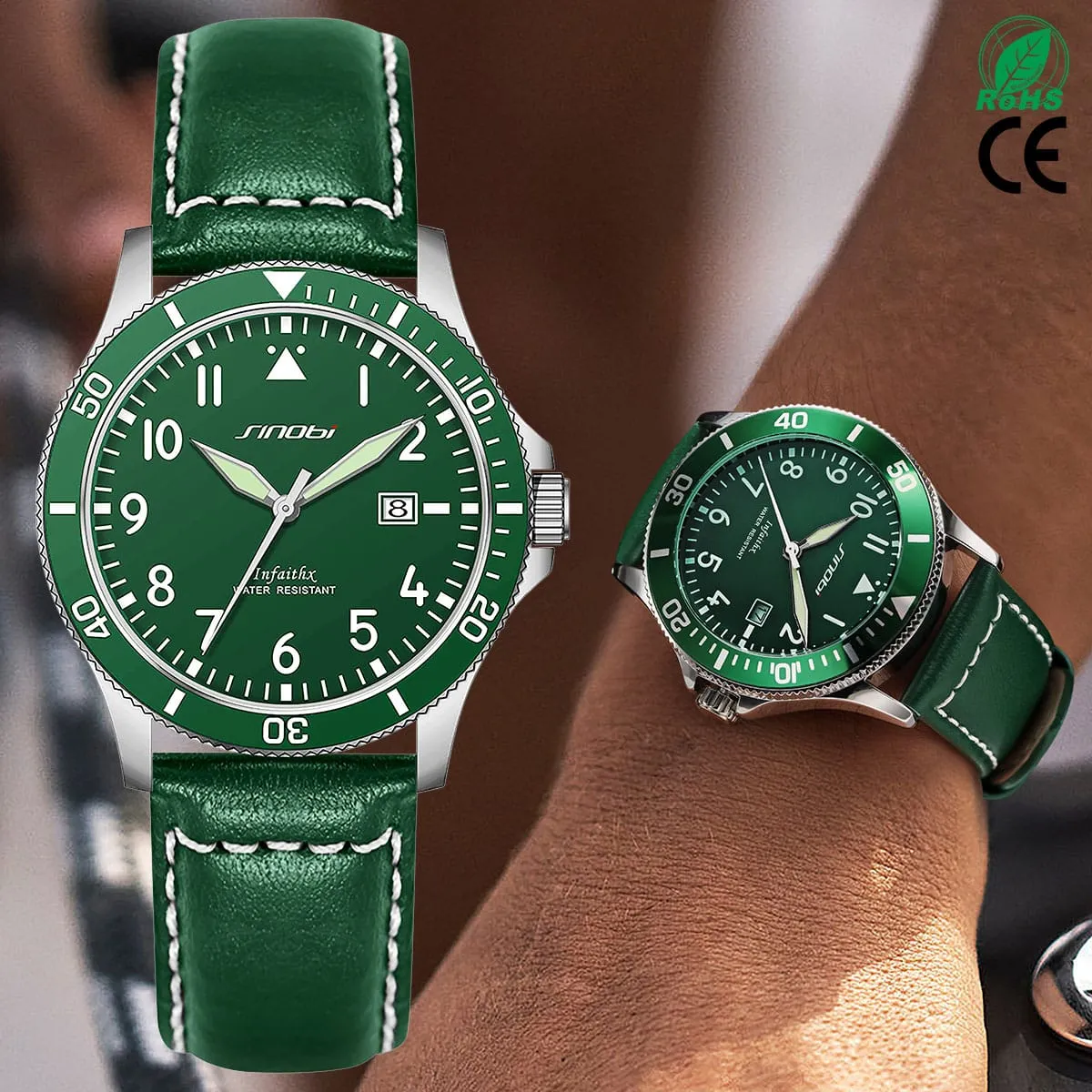 Sinobi Gent's Genuine Leather Watch