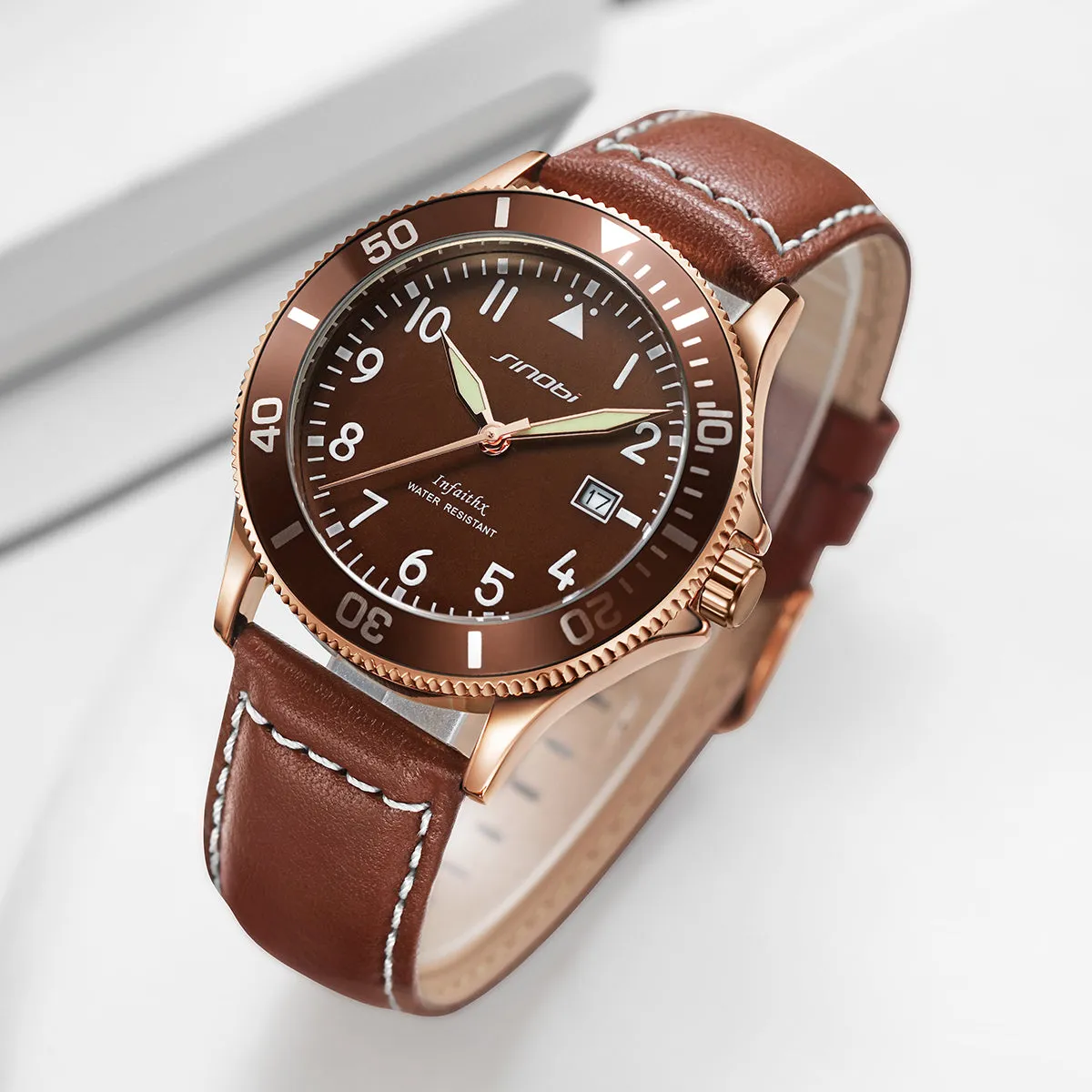 Sinobi Gent's Genuine Leather Watch