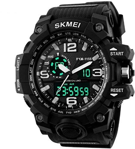 Skmei Analogue-Digital Black Dial Men's Watch - 1155