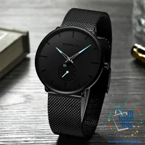 Sleek all black Men's Signature Watches - Quartz movement, water resistance men's watch 👨