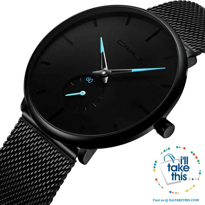 Sleek all black Men's Signature Watches - Quartz movement, water resistance men's watch 👨