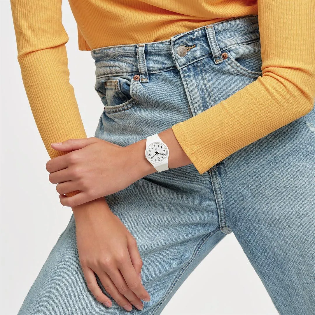 Swatch Just White Quartz Bio-sourced Watch