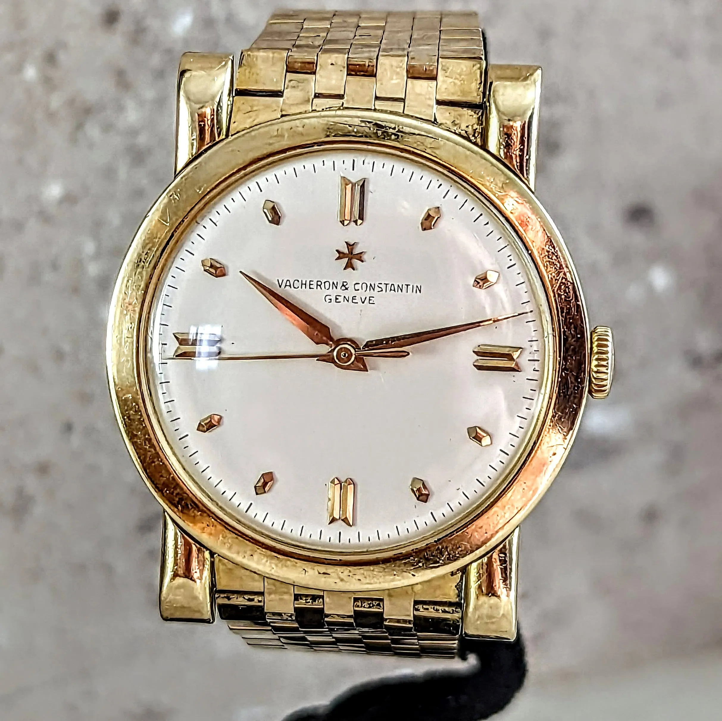 Vacheron Constantin Chronometre Royal 4907 18K GOLD Watch on Gay Freres 18K GOLD Bracelet