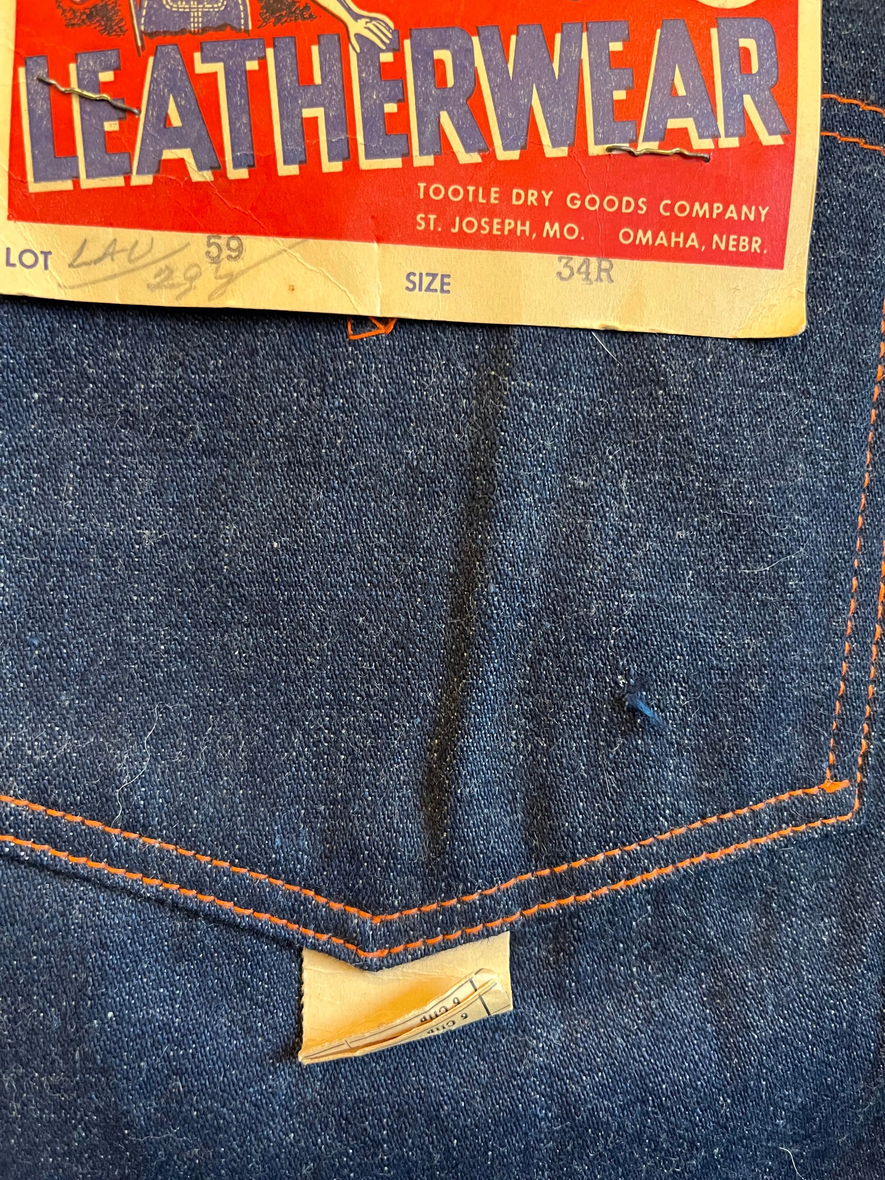 Vintage 1940s Tootles Deadstock Side-Snap Denim Jeans