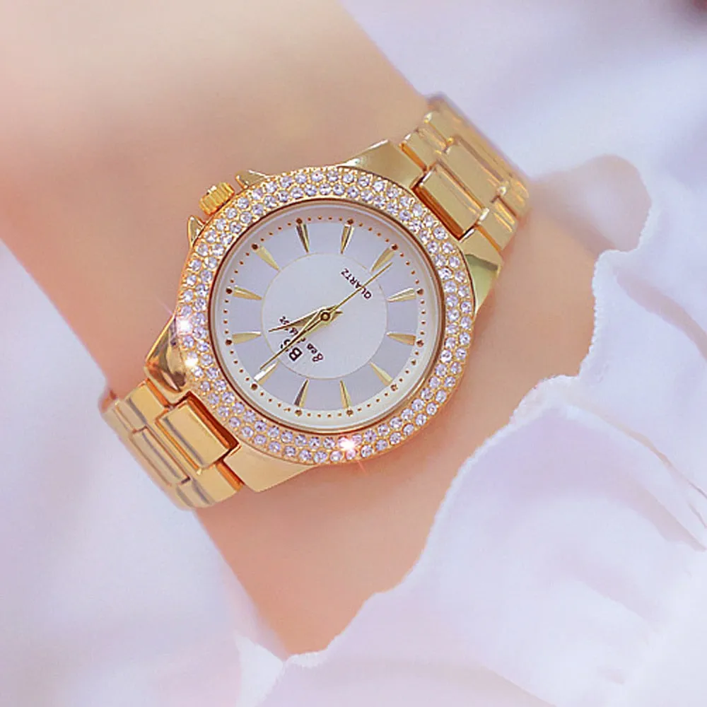 Women's Fashion Luxury Round Quartz Water Resistant Wrist Watch