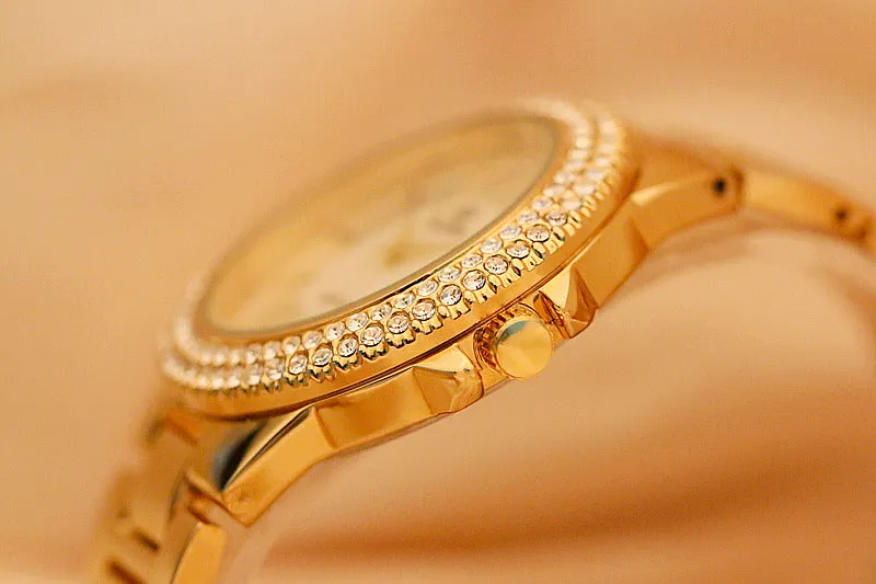 Women's Fashion Luxury Round Quartz Water Resistant Wrist Watch