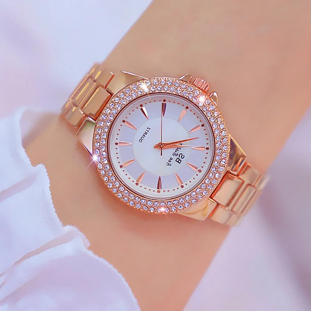 Women's Fashion Luxury Round Quartz Water Resistant Wrist Watch