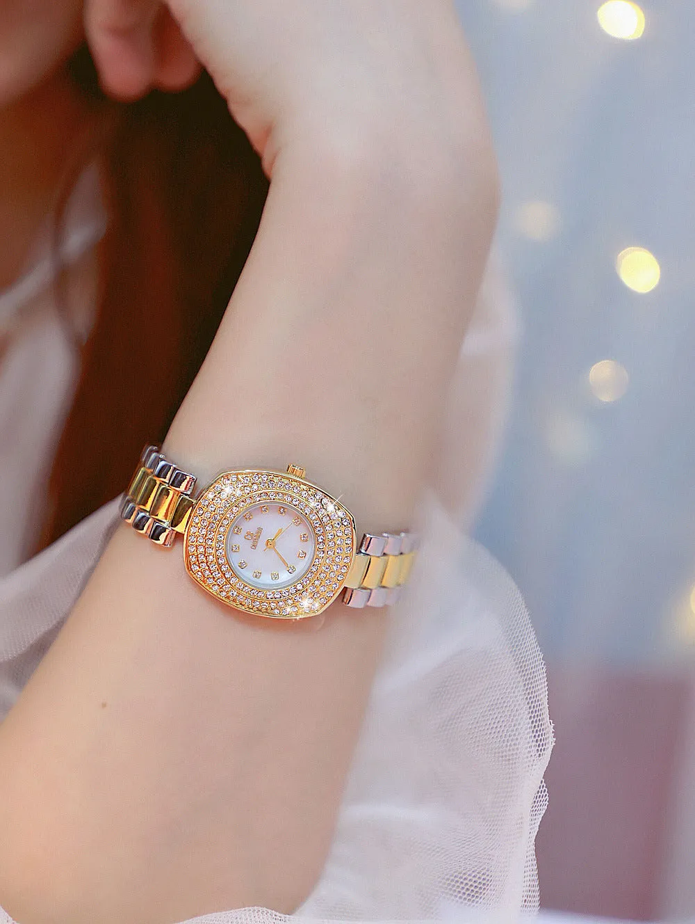 Women's Luxury Fashion Rectangle Full Rhinestone Quartz Watches