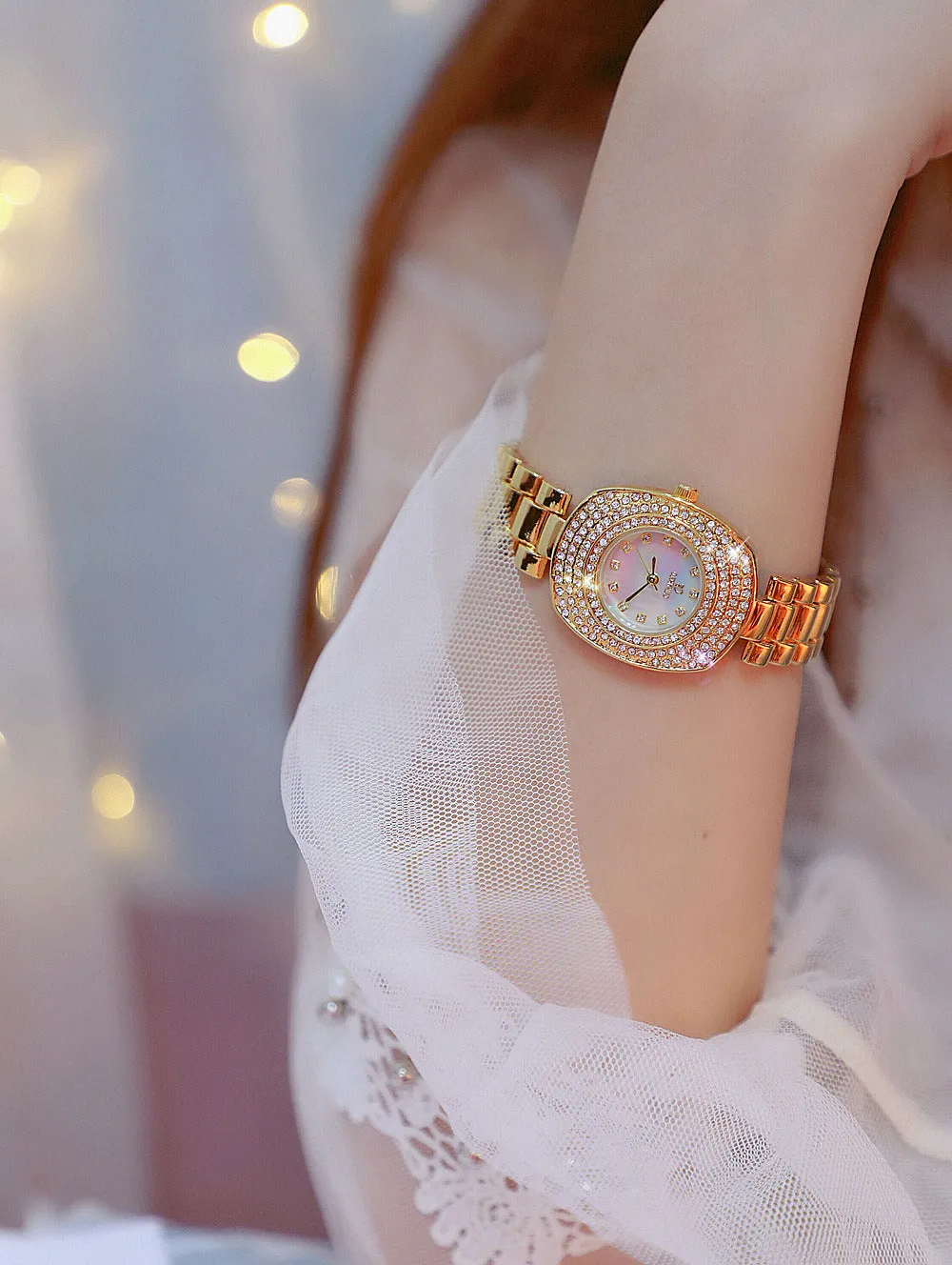 Women's Luxury Fashion Rectangle Full Rhinestone Quartz Watches