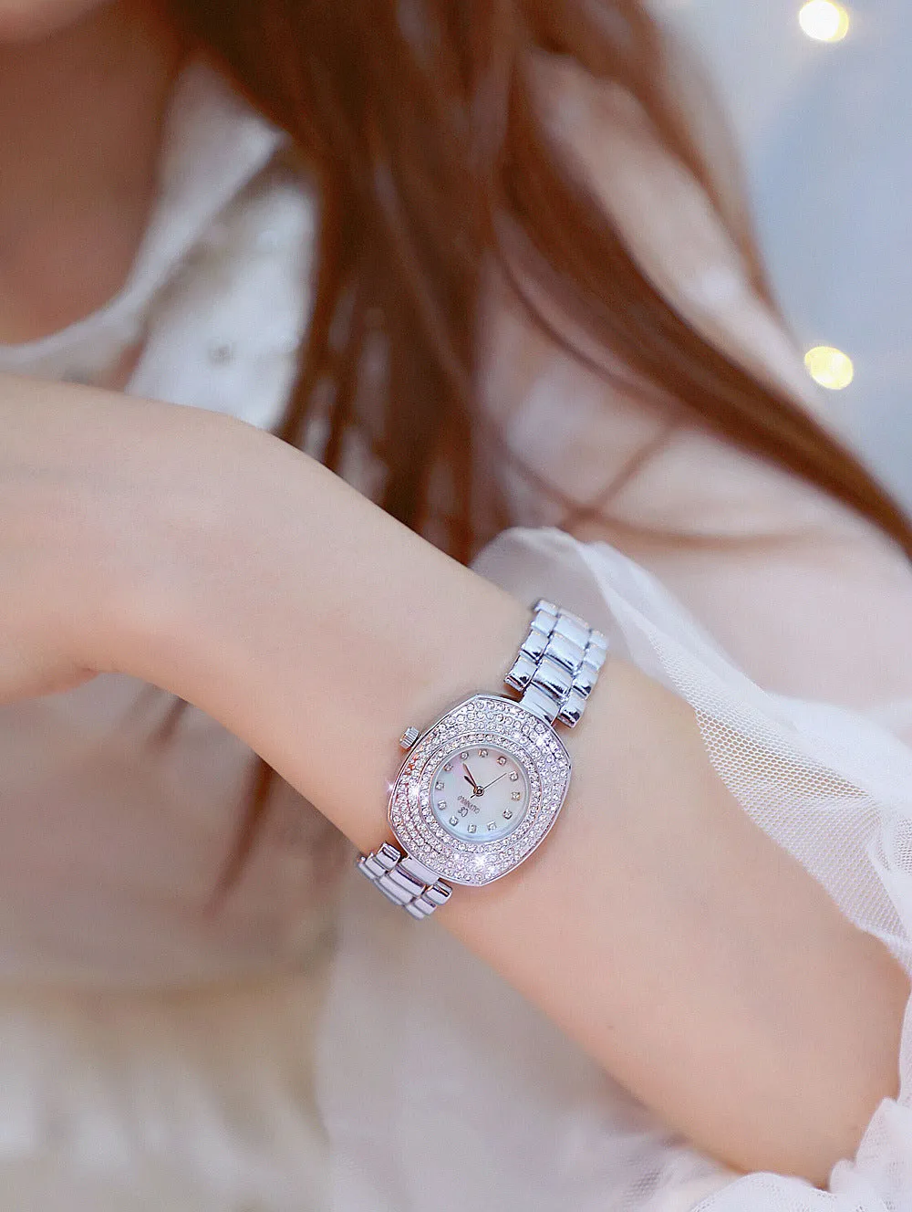 Women's Luxury Fashion Rectangle Full Rhinestone Quartz Watches