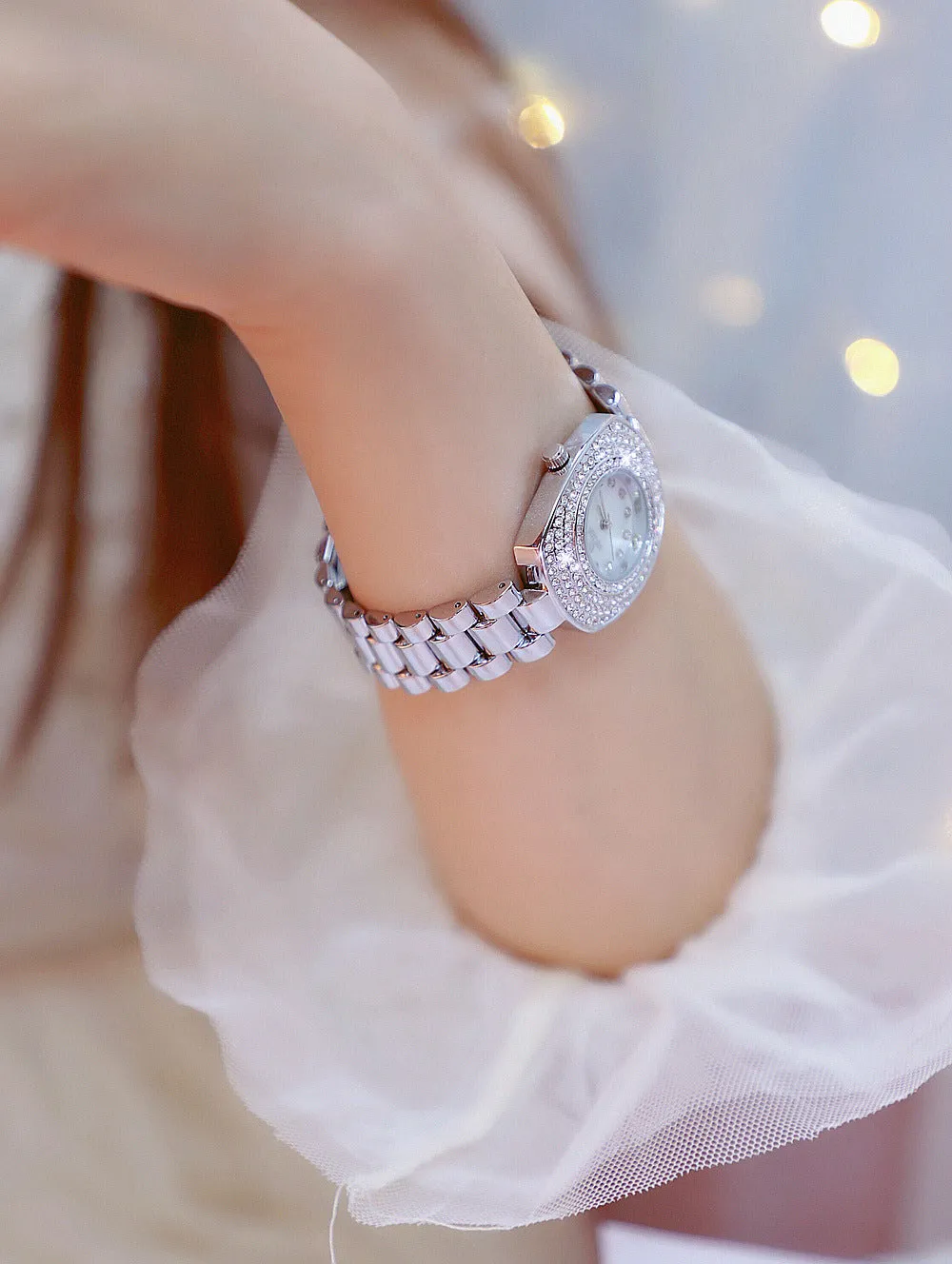 Women's Luxury Fashion Rectangle Full Rhinestone Quartz Watches